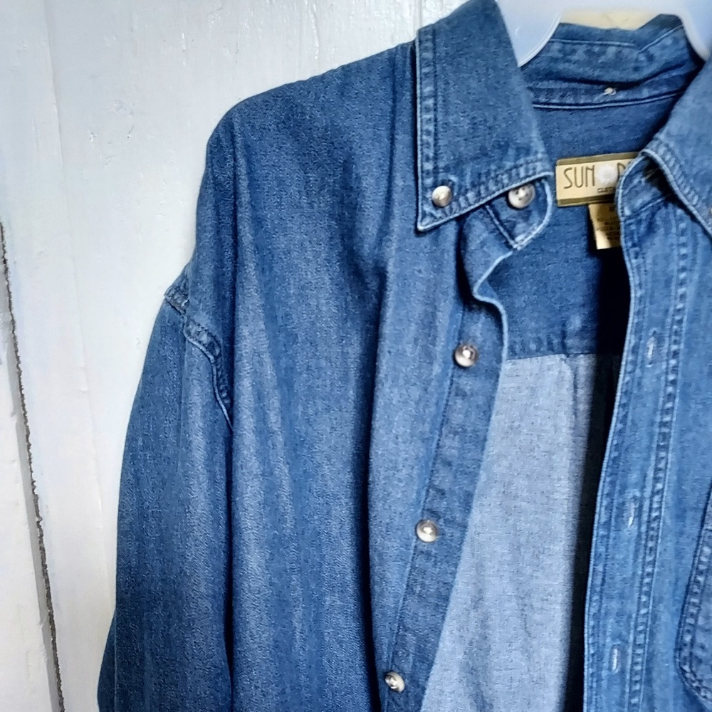 Retro Denim Button-up: Sun River